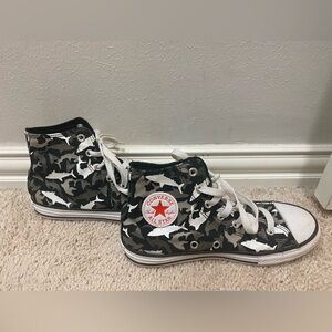 Converse High Tops Shark Pattern Youth Size 3